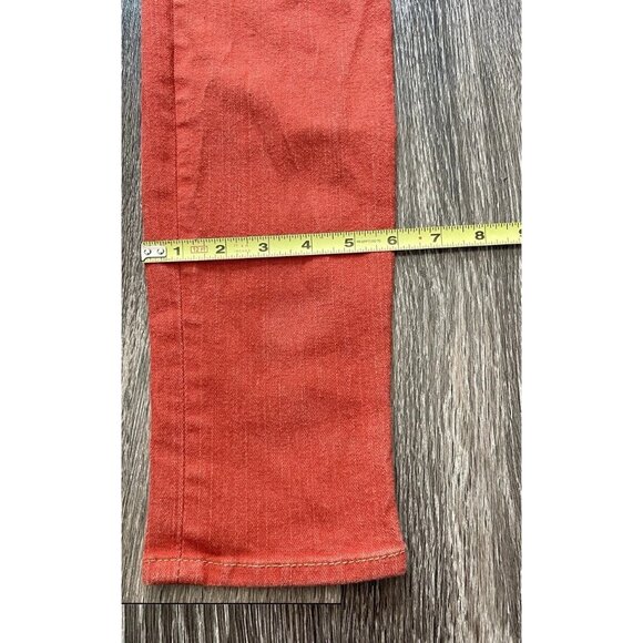 True Religion Jeans Women’s Sz 27 Halle Mid Rise Denim Orange Red Made In USA - Picture 7 of 16